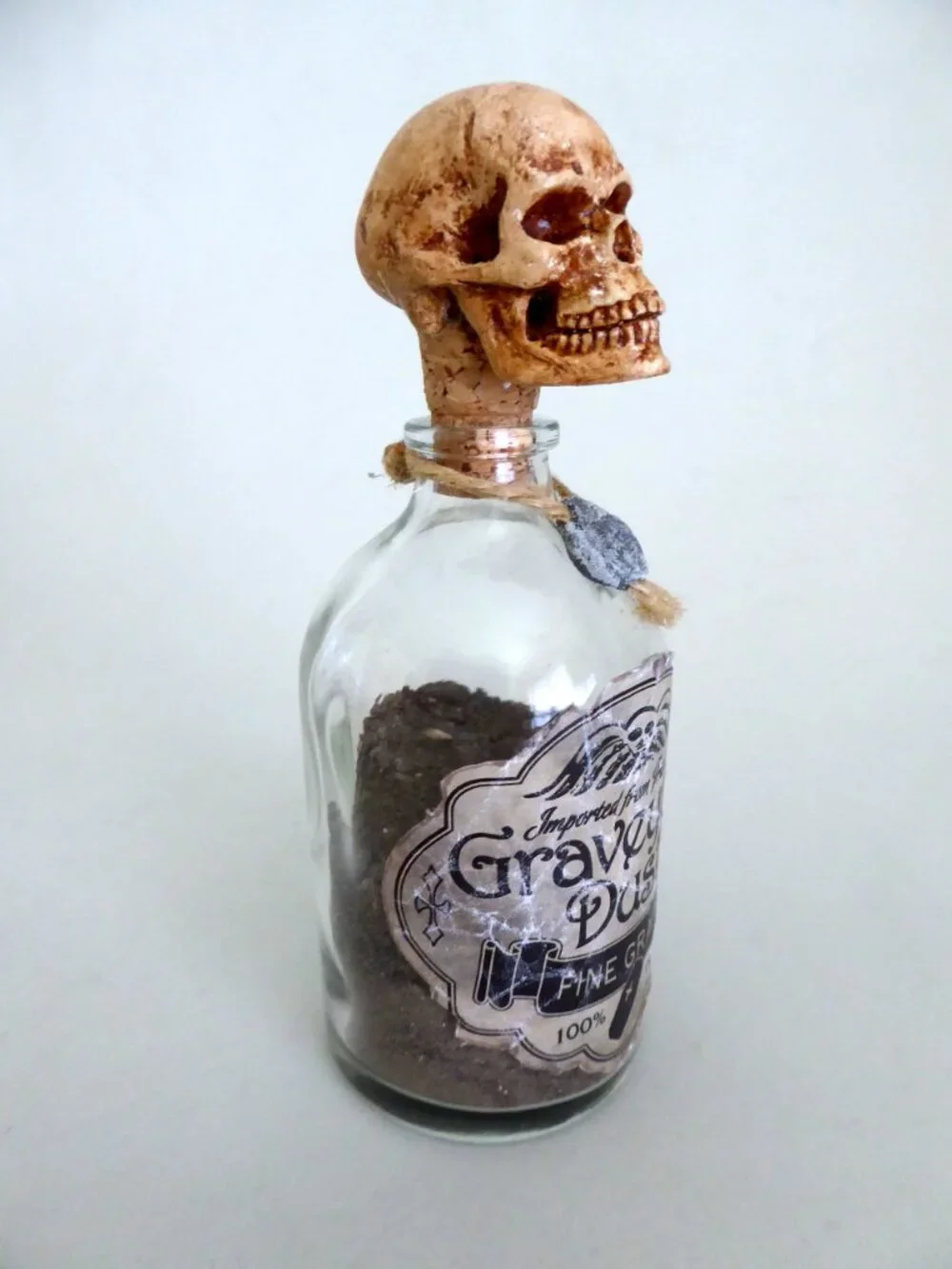 NEW GLASS APOTHECARY BOTTLE GRAVEYARD DUST GOTHIC ODDITY PROP HARRY POTTER